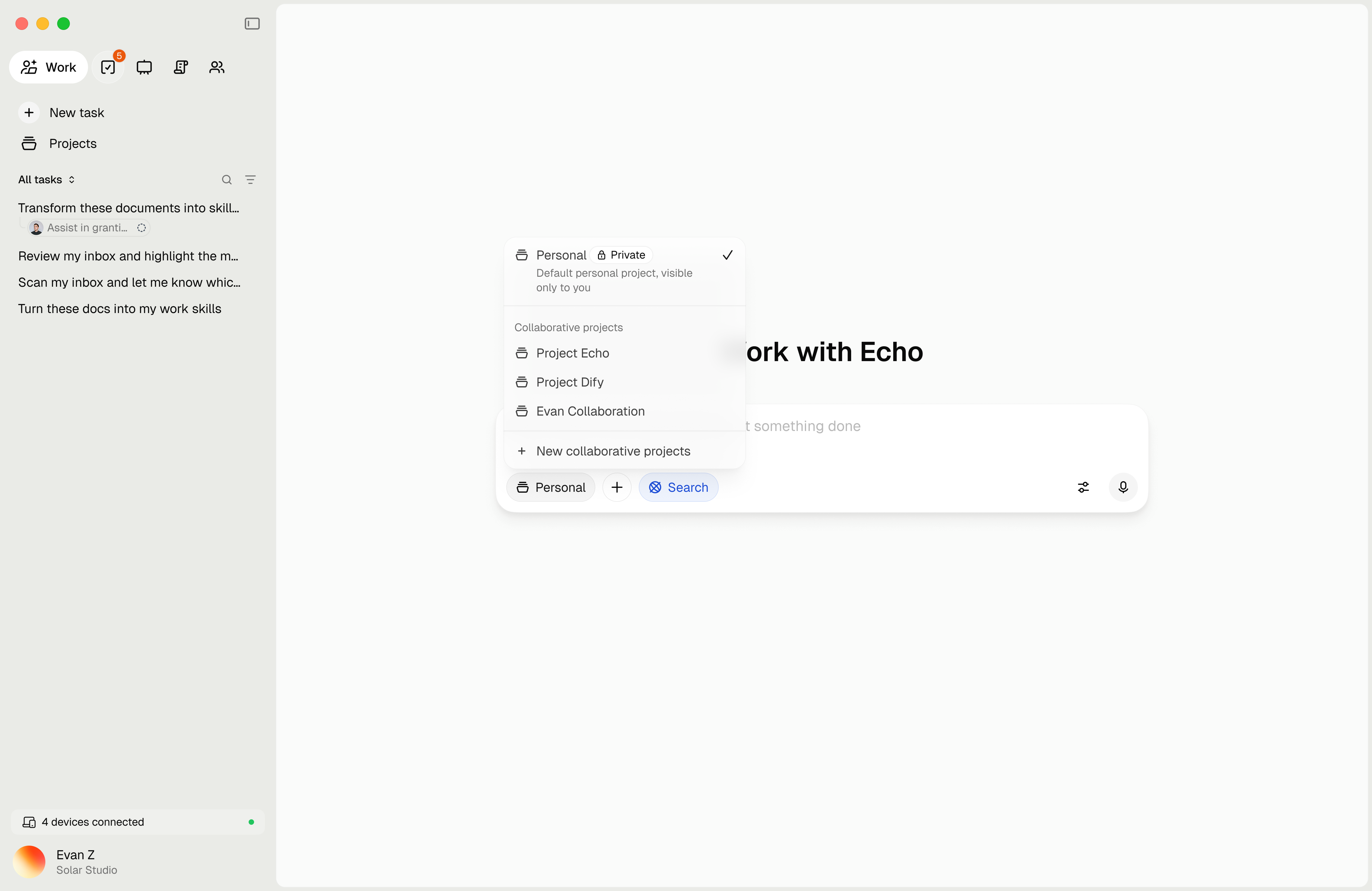 Nod task conversation